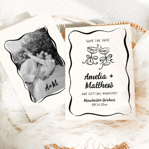 Invitation Main moderne et capricieuse tirée Enregistrer la d