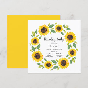 Invitation Main Painted Watercolor Sunflower
