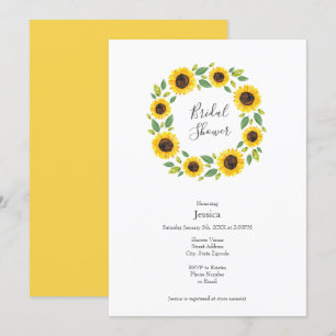 Invitation Main Painted Watercolor Sunflower