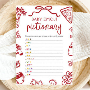 Invitation Main Rouge Tirée Italien Baby Emoji jeu de photos