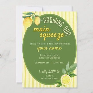 Invitation Main Squeeze Lemon Baby Shower Invite