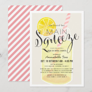 Invitation Main Squeeze Lemonade Jar Fête des mariées Drive-b