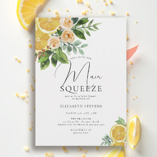 Invitation Main Squeeze Orange Brûlé Aquarelle Baby Shower de