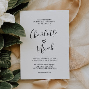 Invitation Main Tiré Coeur Le Mariage De