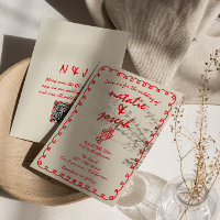 Main tiré Retro Funky QR Code Quirky Mariage