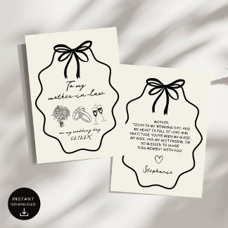 Invitation Main tiré vers ma mère en droit sur mon Mariage