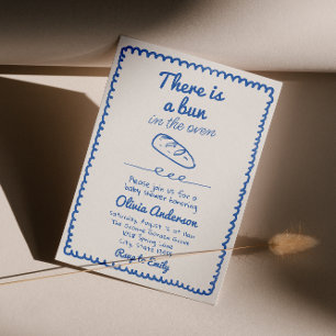 Invitation Main Tirée Bleu Garçon Dans Le Baby shower De Pain