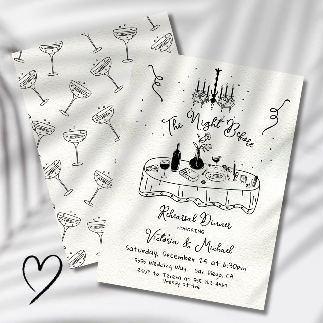 Invitation Main Tirée La Nuit Avant Le Dîner De La Répétition (Créateur téléchargé)