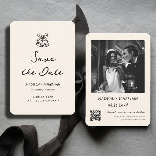Invitation Main Tirée Mariage Quirky Enregistrer La Date Phot