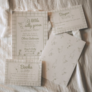 Invitation Main Tirée Silly Goose Genre Baby shower neutre