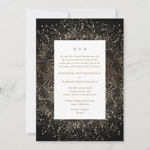 Invitation Main Whimsical Formelle tiré or sur Mariage or