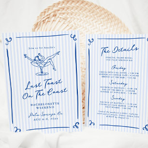 Invitation Main Whimsical Tirée Bleu Dernier Toast Week-end