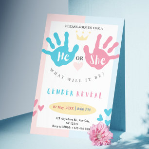 Invitation Mains minuscules, grande surprise : un rose et ble