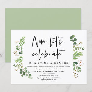 Invitation Maintenant célébrons, Fête de Mariage Intime