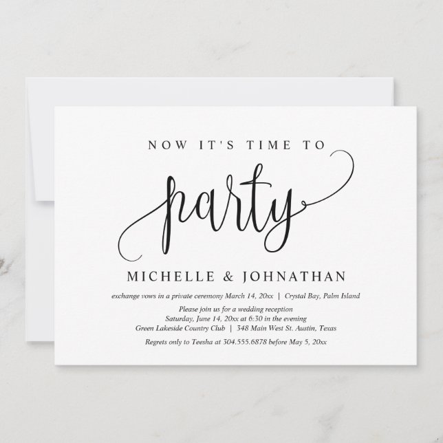 Invitation Maintenant, il est temps de faire la fête, Post Ma (Devant)
