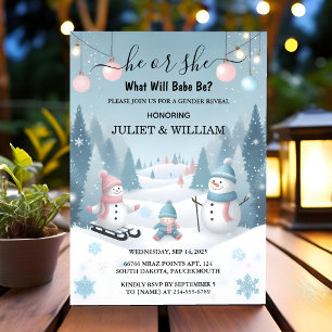 Invitation Maintenant Neige Rustique Froide Glace Cosy hiver 