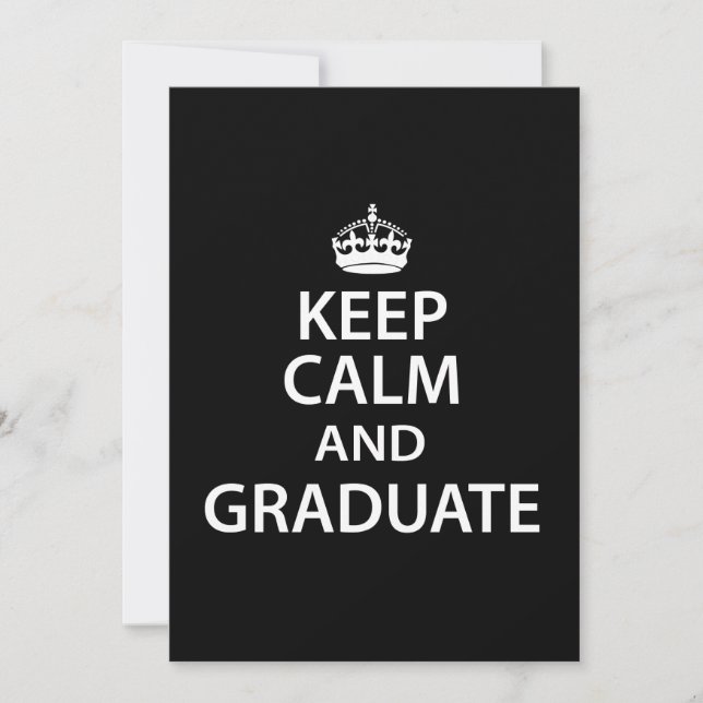 Invitation Maintenez le calme et la bonne humeur des diplômés (Devant)