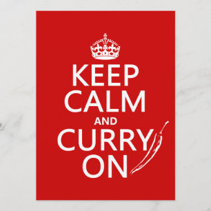 Invitation Maintenez le calme et le curry allumés