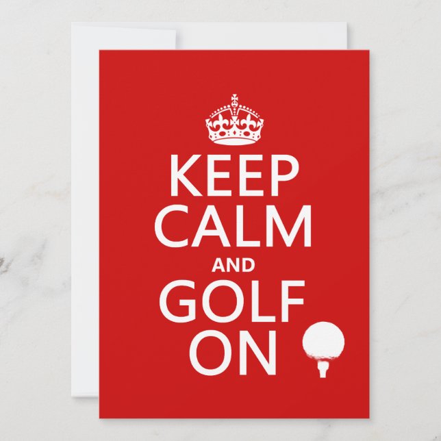 Invitation Maintenez le calme et le golf dessus - disponibles (Devant)