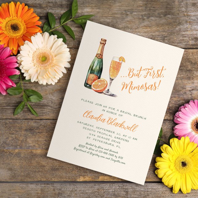 Invitation Mais Premier Mimosas Champagne Fête des mariées (Créateur téléchargé)