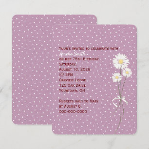 Invitation Maisies sur des points d'épingle blanche invitatio