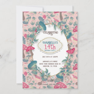 Invitation Maison de campagne vintage rose Fête d'anniversair