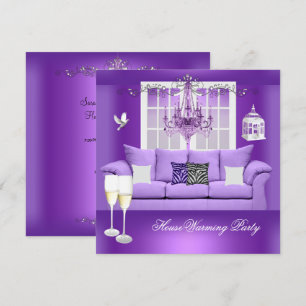 Invitation Maison de charme Champagne violet Chandelier Canap
