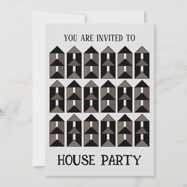 Invitation Maison de fête moderne contemporaine (Devant)