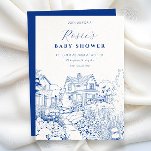 Invitation Maison de jardin élégante baby shower