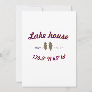Invitation Maison de lac etc. Date année coordonnées personna
