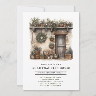 Invitation Maison de Noël dans un chalet rustique en visite l