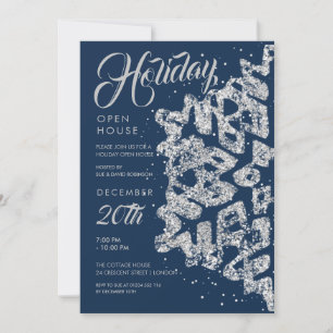 Invitation Maison de Noël Open House Parties scintillant Arge