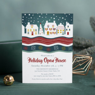 Invitation Maison de Noël Village de Noël Fête Maison Ouverte