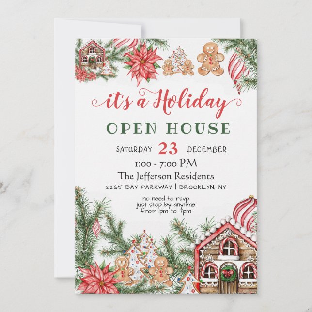 Invitation Maison de pain d'épices Maison de Noël (Devant)