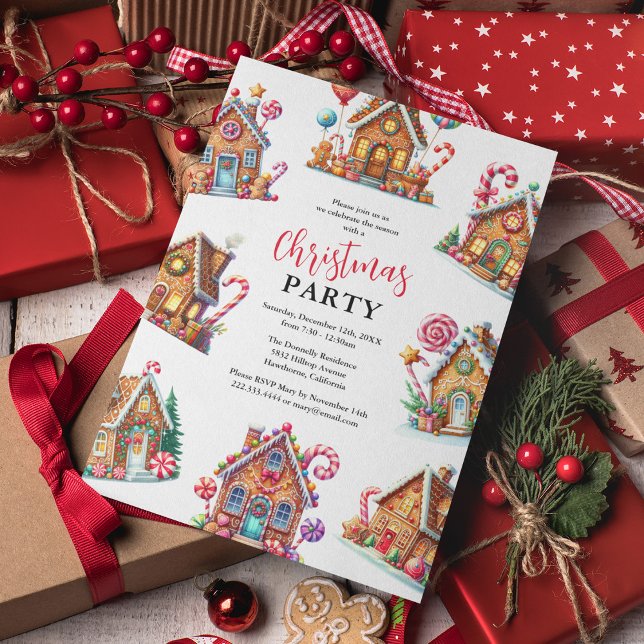 Invitation Maison de pain d'épices Noël Fête de Noël (Créateur téléchargé)