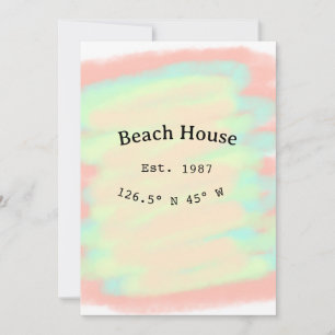 Invitation Maison de plage etc. Date année coordonnées person