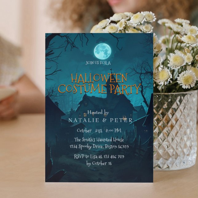 Invitation Maison déplaisante Dans Les Bois Fête D'Halloween  (Créateur téléchargé)