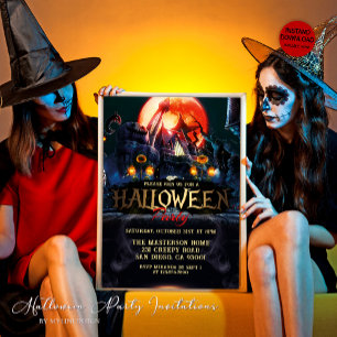 Invitation Maison Éffrayante Adulte Chasse Fête d'Halloween