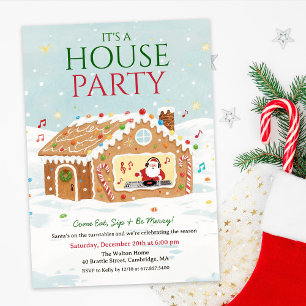 Invitation Maison en pain d'épice de fête de maison de vacanc