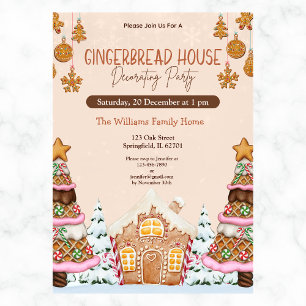 Invitation Maison en pain d'épice décorateur Brown