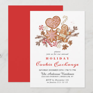 Invitation Maison en pain d'épice Échange de biscuits Noël fê