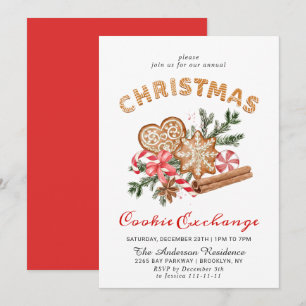 Invitation Maison en pain d'épice Échange de biscuits Noël fê