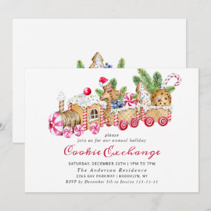 Invitation Maison en pain d'épice Échange de biscuits Noël fê