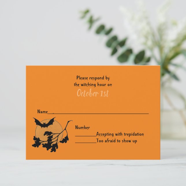 Invitation Maison Friandise ou Farce Mariage Fête d'Halloween (Debout devant)