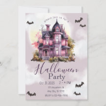 Maison gothique Vintage d'Halloween rose