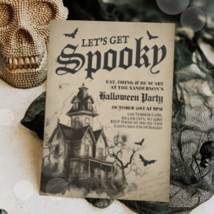 Invitation Maison Gothique vintage Hantée Halloween Parti Adu