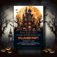 Maison hantée Bats Arbres Éffrayant Halloween Part