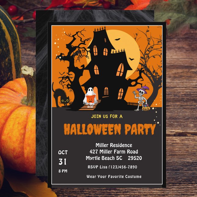 Invitation Maison hantée Déplaisante du parti Halloween (Créateur téléchargé)