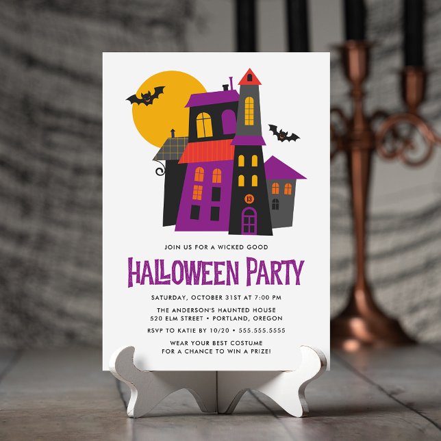 Invitation Maison hantée effrayante Fête d'Halloween (Créateur téléchargé)