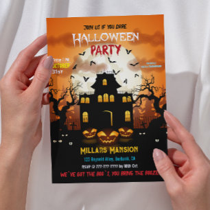 Invitation Maison hantée effrayante Fête d'Halloween